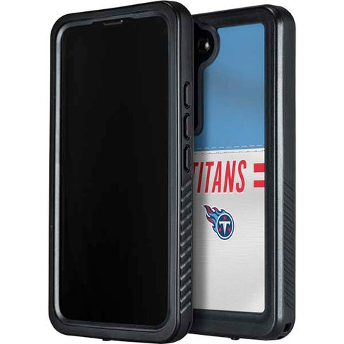 NFL Tennessee Titans White Striped Galaxy S24 Plus Waterproof Case